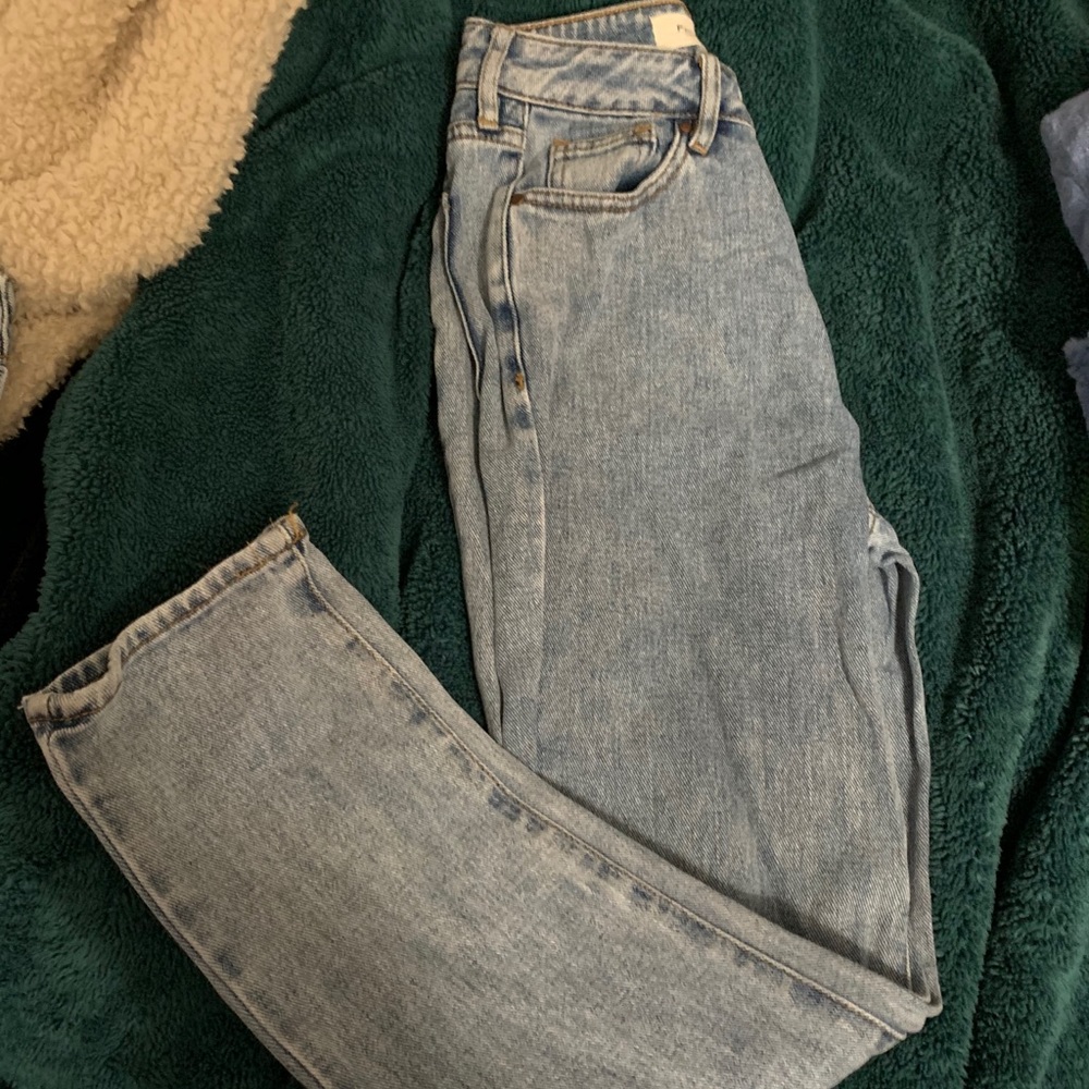 Medium wash high rise mom jeans